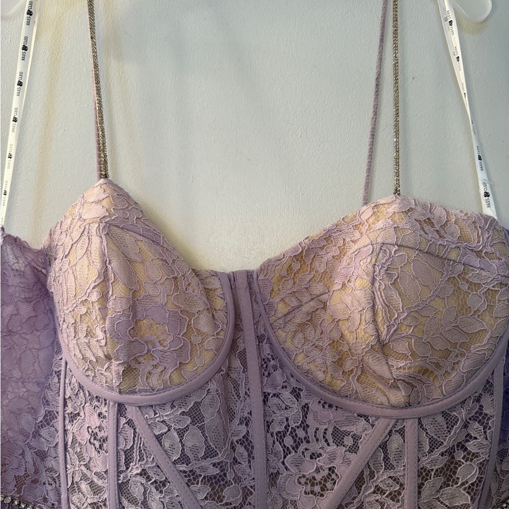 David’s Bridal Lavender Tulle A-Line Gown - Picture 2 of 4